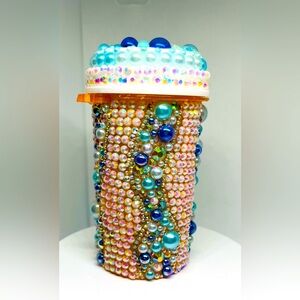 Handmade Bedazzled Rhinestone XL Pill Bottle
